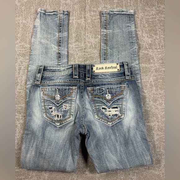 Rock Revival Arda Distressed Skinny Jean Women Size 25 - Picture 8 of 8